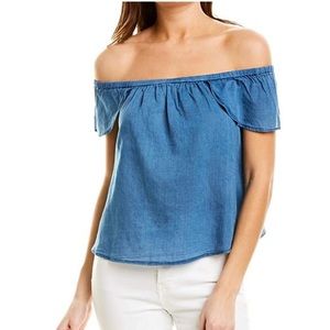 Madewell Bellamy Off Shoulder Indigo Top